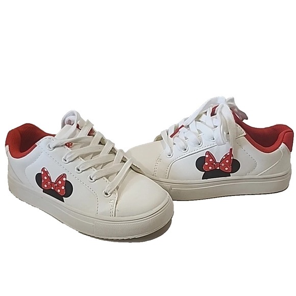The Unbranded Brand Other - Disney Minnie Mouse Limited Edition Toddler 2 Lace Up Sneaker White Red Bow